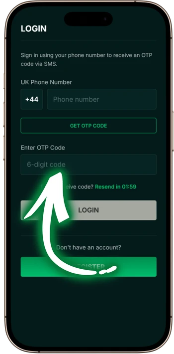 Dasbet OTP code