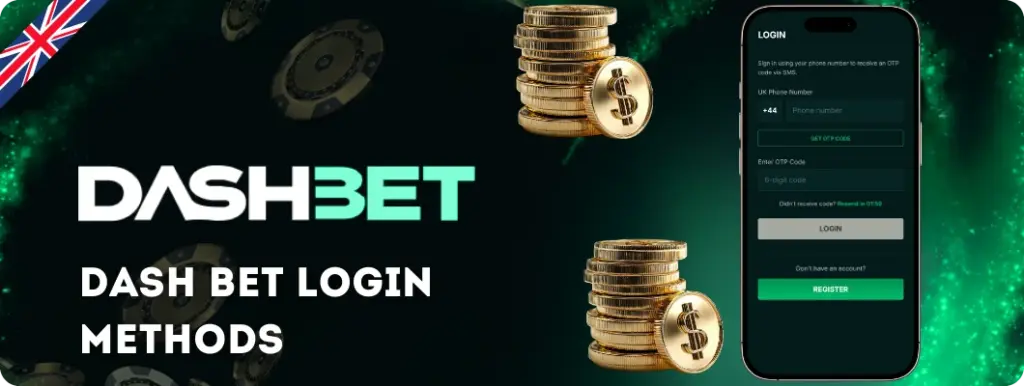 Dashbet login methods